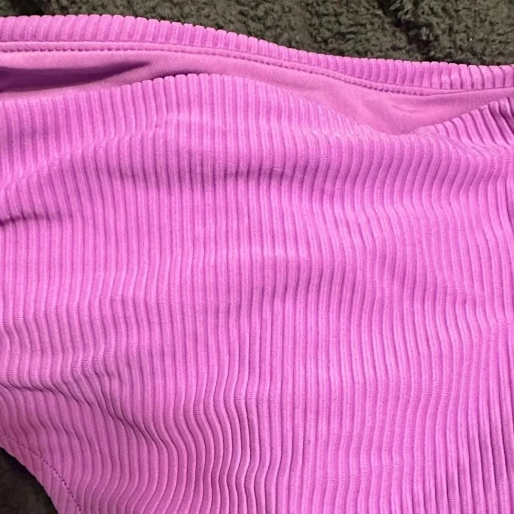 Frankie's Bikinis Vibrant Purple Ribbed Cheeky High Waist Bottom